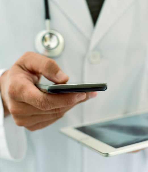 Physician using app
